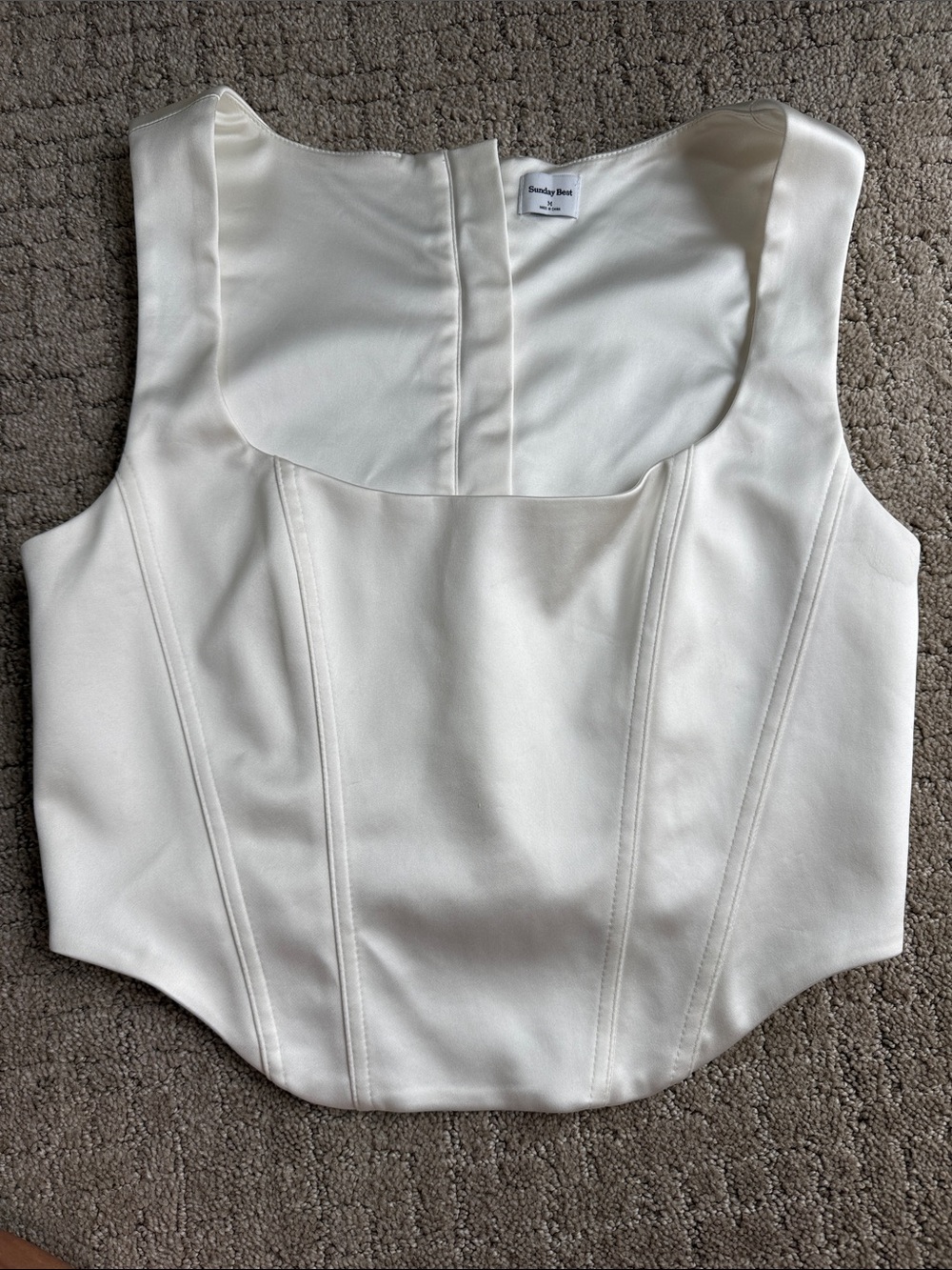 Sunday Best Cream Structured Corset Tank